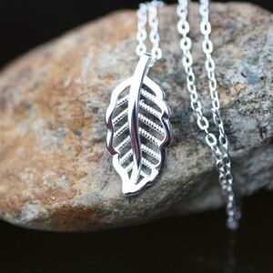 Inspirational Small Leaf Pendant Handcrafted Sterling Silver